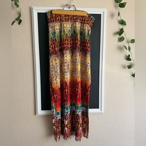 I.N. Studio Vibrant Maxi Skirt - Red, Orange, Green